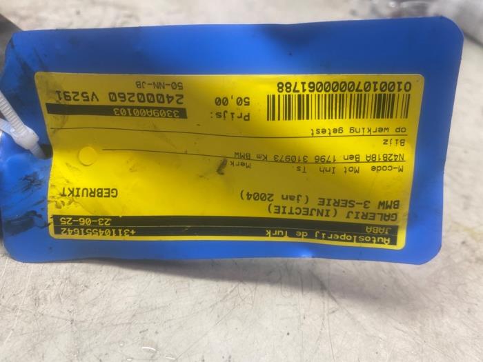 Usagé Système d'injection BMW 3 serie Touring (E46/3) 316i 16V Prix € 54,45 Prix TTC proposé par Autosloperij de Turk