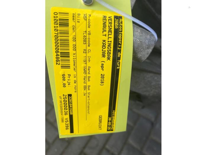 Getriebe van een Renault Kadjar (RFEH) 1.2 Energy TCE 130 2018