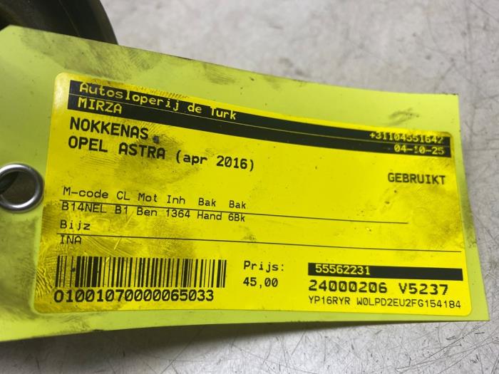 Usagé Arbre à cames Opel Astra J GTC (PD2/PF2) 1.4 Turbo 16V ecoFLEX 120 Prix € 54,45 Prix TTC proposé par Autosloperij de Turk