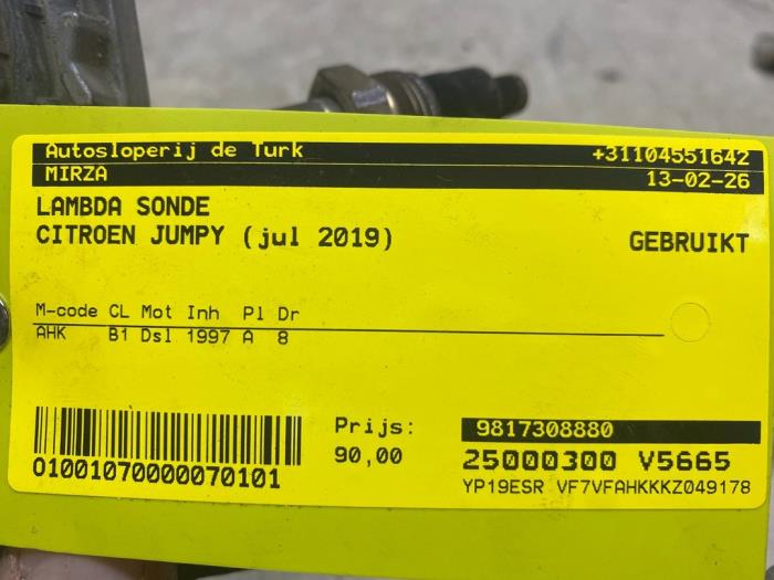 Usados Sonda Lambda Citroen Jumpy 2.0 Blue HDI 120 Precio € 108,90 IVA incluido ofrecido por Autosloperij de Turk