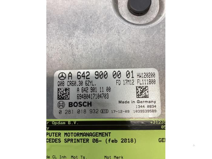 Engine management computer Mercedes Sprinter 3,5t 319 CDI V6 24V