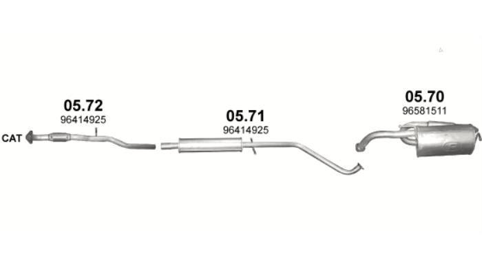 Ligne D'échappement Pour DAEWOO MATIZ 0.8 1.0 (09/2000-2004) - Silencieux Neuf, Acier Aluminisé, Kit Complet