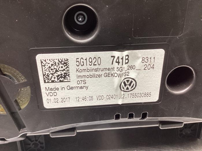 Cuentakilómetros de un Volkswagen Golf VII (AUA) 1.6 TDI BMT 16V 2017