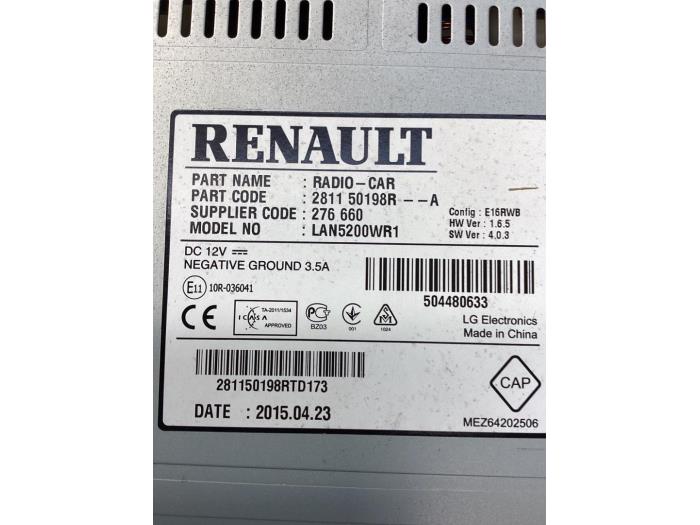 Displays Multi Media Anzeige van een Renault Captur (2R) 1.5 Energy dCi 90 FAP 2015