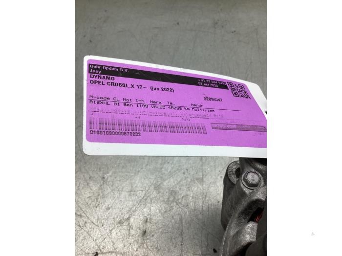 Gebrauchte Dynamo Opel Crossland (X) 1.2 12V Preis € 75,00 Margenregelung angeboten von Gebr Opdam B.V.