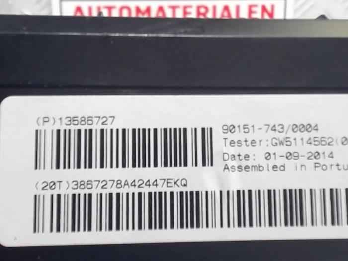 Module climatronic d'un Opel Astra J (PC6/PD6/PE6/PF6) 1.6 16V 2015