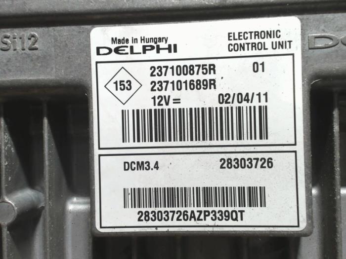 Injection computer from a Renault Clio III (BR/CR) 1.5 dCi 75 FAP 2011