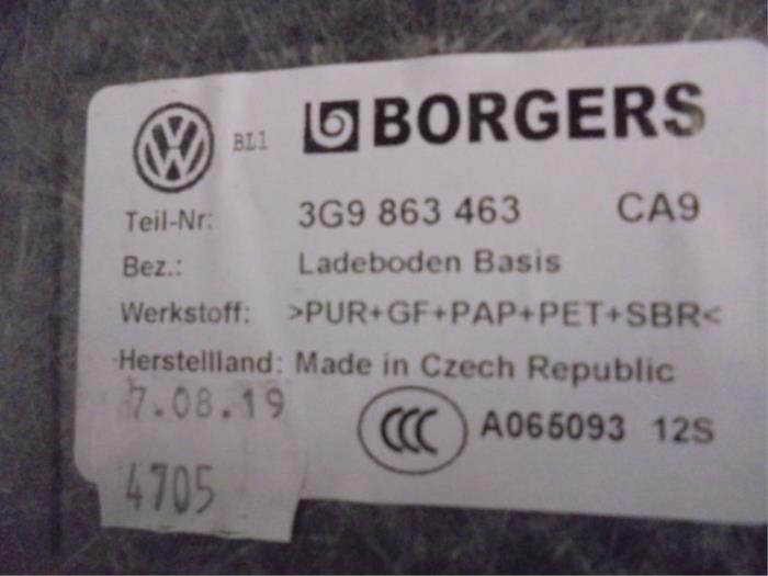 Plaque sol coffre d'un Volkswagen Passat Variant (3G5) 2.0 TDI 16V 150 2020