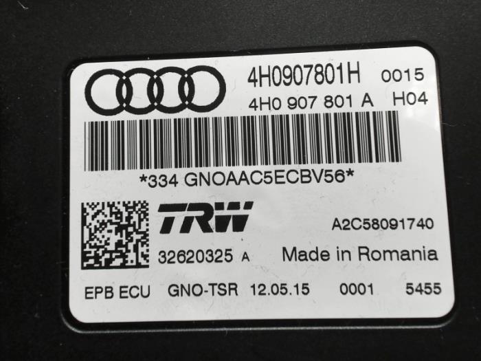 Parking brake module from a Audi A6 Avant (C7) 3.0 TDI V6 24V biturbo Quattro 2015