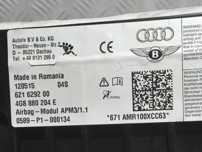 Airbag derecha (salpicadero) de un Audi A6 Avant (C7) 3.0 TDI V6 24V biturbo Quattro 2015