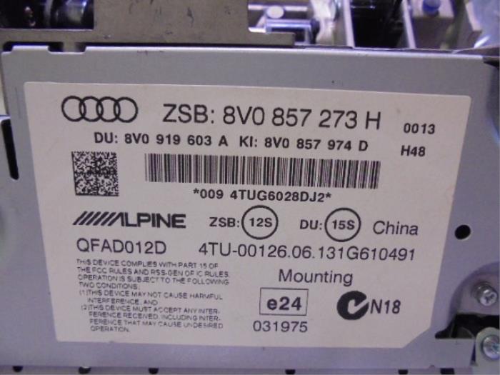 Wyswietlacz wewnetrzny z Audi A3 Sportback (8VA/8VF) 1.6 TDI 16V 2013