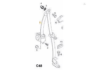 Usagé Ceinture arrière gauche Opel Corsa C (F08/68) 1.2 16V Prix € 25,00 Règlement à la marge proposé par Automaterialen Ronald Morien B.V.