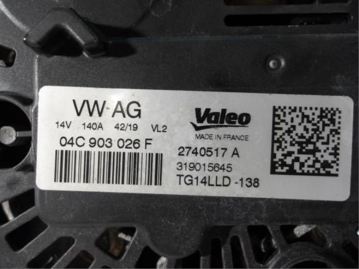Dynamo from a Volkswagen Up! (121) 1.0 12V 60 2019