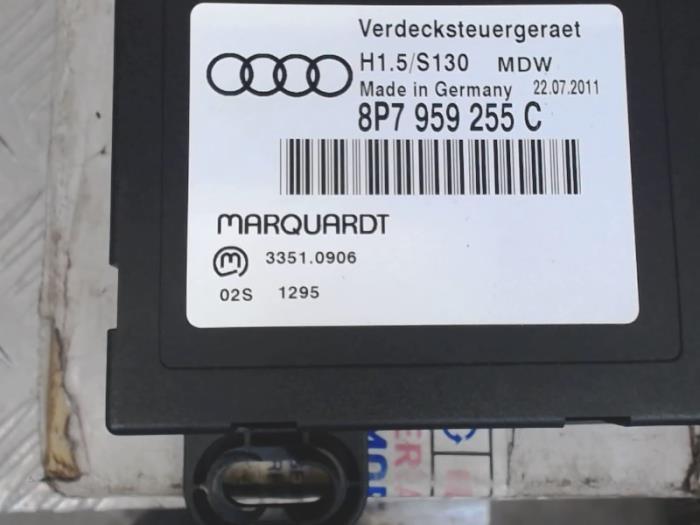 Cabriodach Steuergerät van een Audi A3 Cabriolet (8P7)  2012