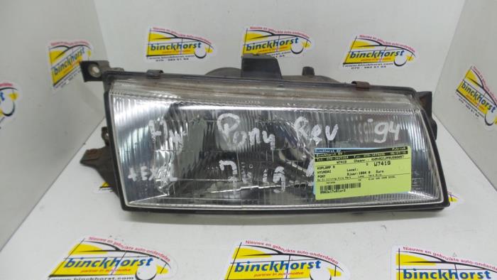 Używane Reflektor prawy Hyundai Pony (X-2) 1.5i XP,X2 Cena € 26,25 Procedura marży oferowane przez Binckhorst BV