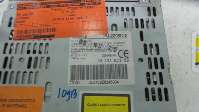 Używane Odtwarzacz CD Citroen Xsara Break (N2) 1.4i X,SX,Societe Cena € 52,50 Procedura marży oferowane przez Binckhorst BV