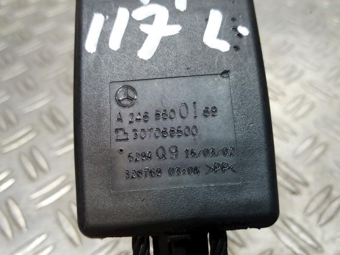 Front seatbelt buckle, left from a Mercedes-Benz CLA (117.3) 1.6 CLA-180 16V 2013