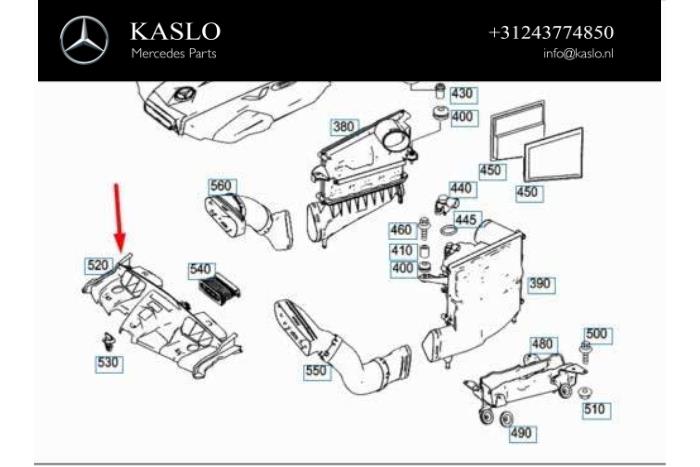 Begagnade Lufttratt Mercedes E (C207) E-220 CDI 16V BlueEfficiency Pris på förfrågan erbjuds av kaslo auto parts