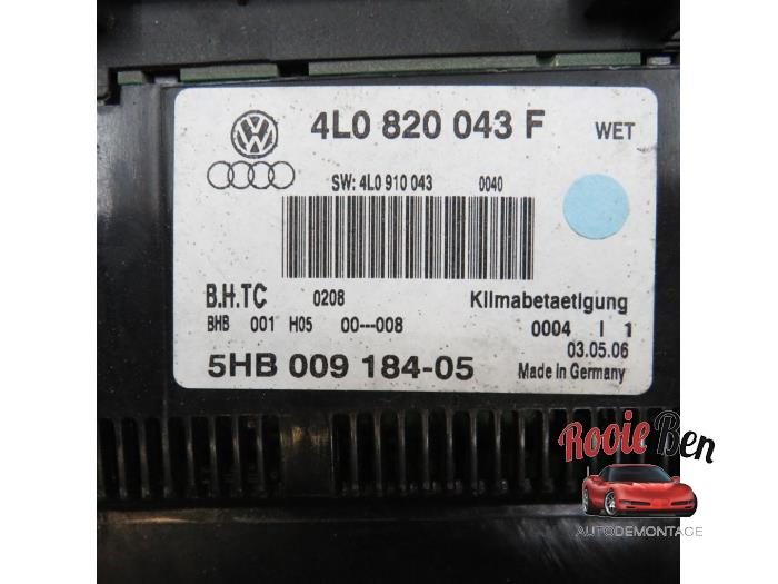 Panneau de commandes chauffage d'un Audi Q7 (4LB) 3.0 TDI V6 24V 2007