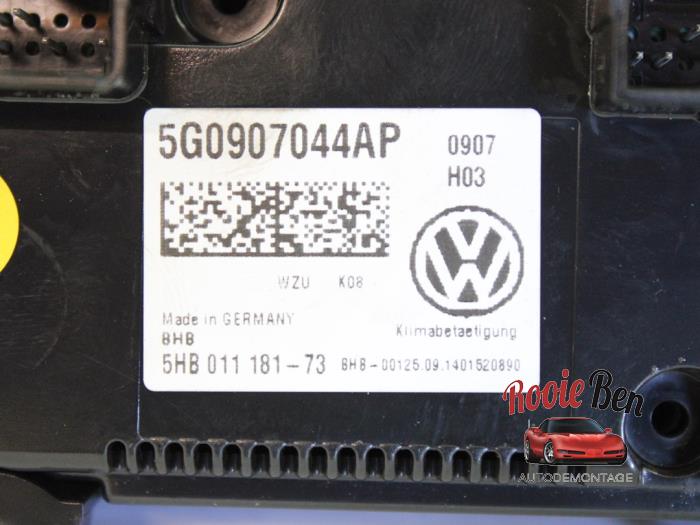 Panneau de commandes chauffage d'un Volkswagen Golf VII (AUA) 1.2 TSI 16V 2014