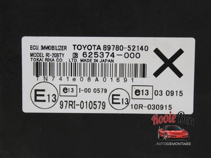 Immobiliser module from a Toyota Urban Cruiser 1.33 Dual VVT-I 16V 2WD 2011