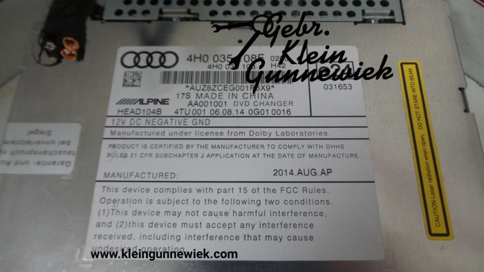 Lecteur DVD d'un Audi A8 2015