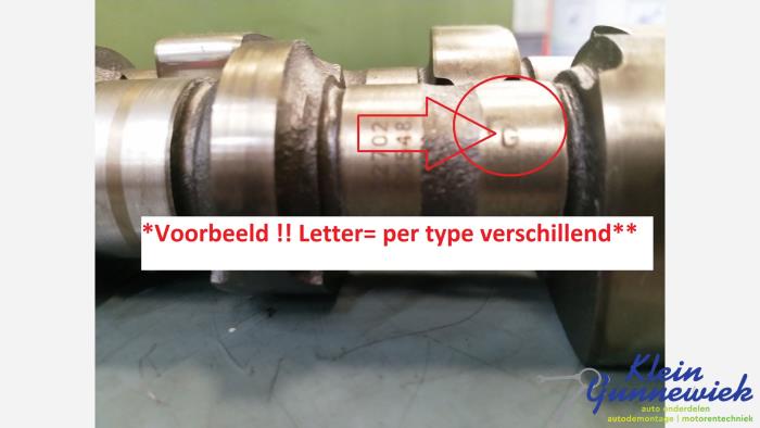 Usagé Arbre à cames Opel Astra Prix € 76,00 Règlement à la marge proposé par Klein Gunnewiek Autodemontage & Motorentechniek
