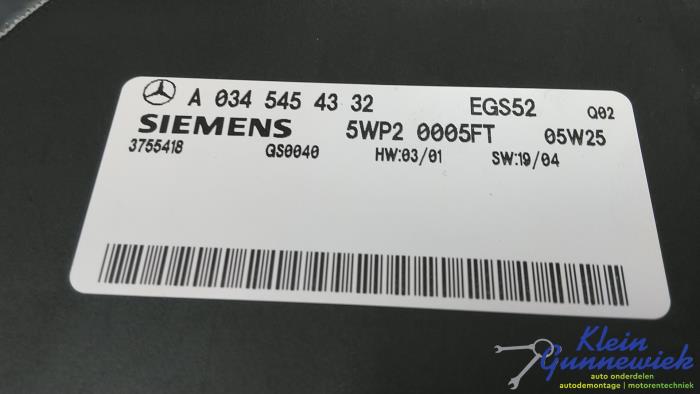 Used Automatic gearbox computer Mercedes C-Klasse Price € 157,00 Margin scheme offered by Klein Gunnewiek Autodemontage & Motorentechniek