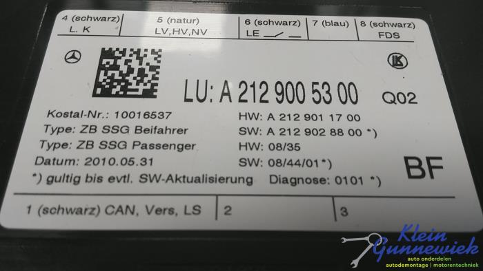 Begagnade Sätesdator Mercedes E-Klasse Pris € 75,00 Marginaltabell erbjuds av Klein Gunnewiek Autodemontage & Motorentechniek