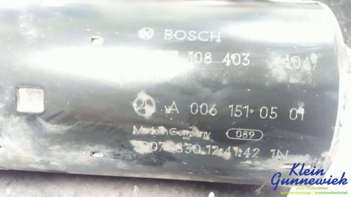 Begagnade Startmotor Mercedes C-Klasse Pris € 19,00 Marginaltabell erbjuds av Klein Gunnewiek Autodemontage & Motorentechniek