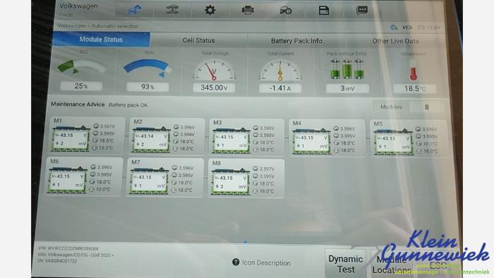 Używane Akumulator (Hybryda) Volkswagen Golf Cena € 750,00 Procedura marży oferowane przez Klein Gunnewiek Autodemontage & Motorentechniek