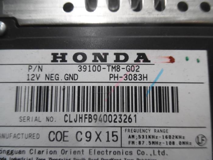 Radio CD player Honda Insight 1.3 16V VTEC 39100TM8G02