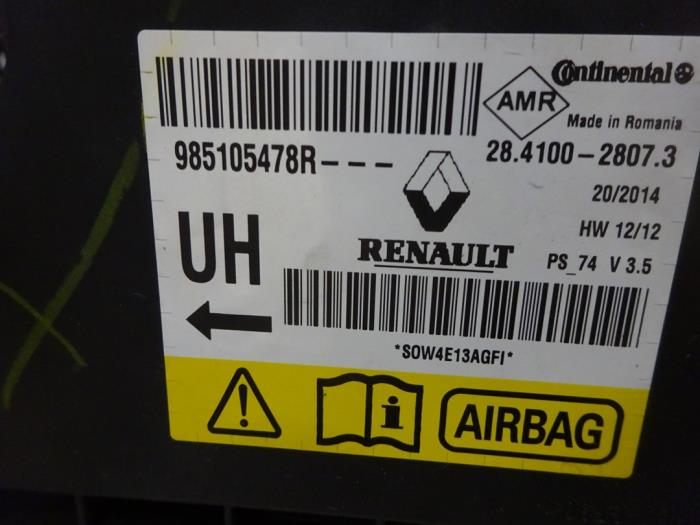 Kit+module airbag d'un Renault Megane III Grandtour (KZ) 1.5 dCi 110 2014