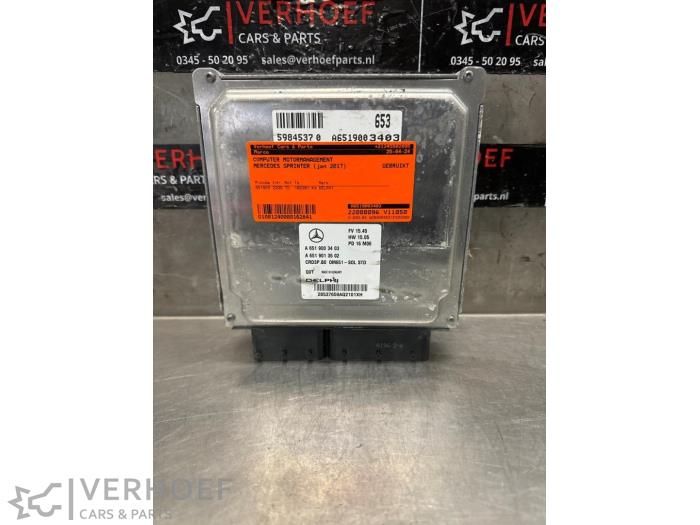 Used Engine management computer Mercedes Sprinter 5t (906.63/65) 514 CDI 16V Price € 272,25 Inclusive VAT offered by Verhoef Cars & Parts