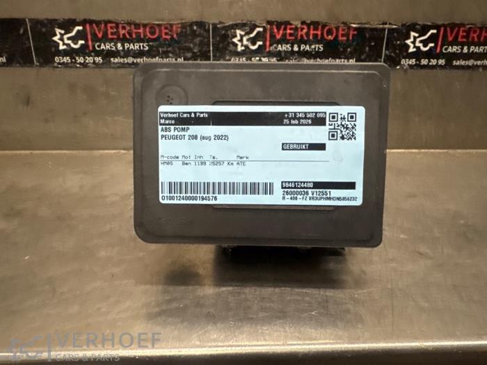 Usagé Bloc ABS Peugeot 208 II (UB/UH/UP) 1.2 Vti 12V PureTech 75 Prix € 200,00 Règlement à la marge proposé par Verhoef Cars & Parts