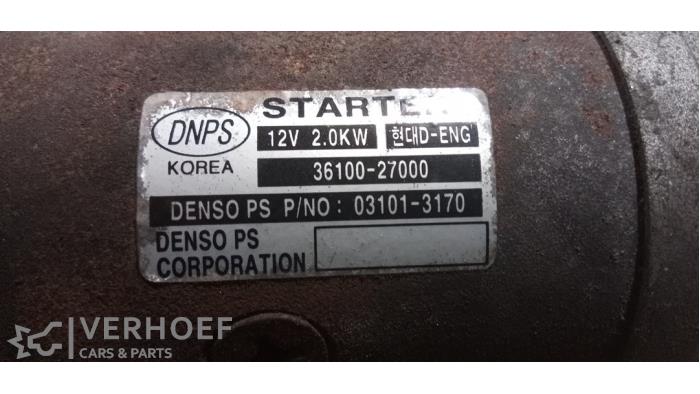 Usagé Démarreur Kia Carens II (FJ) 2.0 CRDI 16V Prix € 30,00 Règlement à la marge proposé par Verhoef Cars & Parts