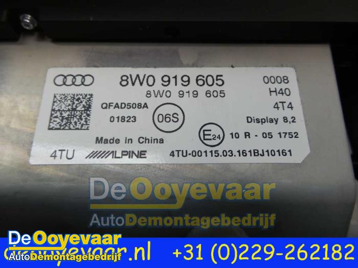 Display Multimédia unité de réglage d'un Audi A4 Avant (B9) 1.4 TFSI 16V 2016