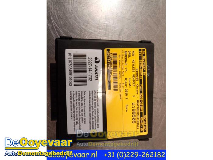 Używane Modul keyless vehicle Opel Ampera-e Ampera-e Cena € 39,99 Procedura marży oferowane przez Autodemontagebedrijf De Ooyevaar