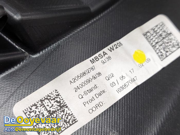 Airbag Set+Modul van een Mercedes-Benz C (W205) C-180 1.6 16V 2017