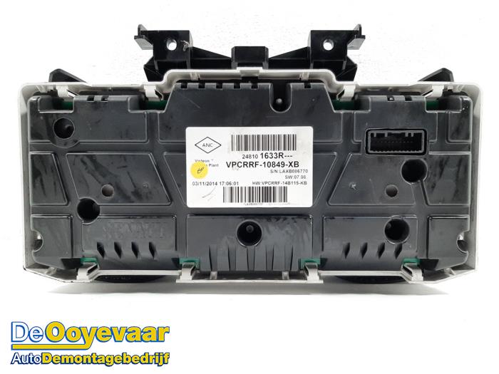 Instrument panel from a Renault Clio IV (5R) 1.5 Energy dCi 90 FAP 2014