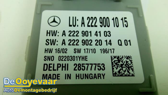 Ordenador de iluminación de un Mercedes-Benz E Estate (S213) E-220d 2.0 Turbo 16V 4-Matic 2017