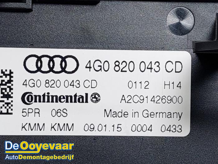 Panneau de commandes chauffage d'un Audi A6 Avant (C7) 3.0 TDI V6 24_ 2016