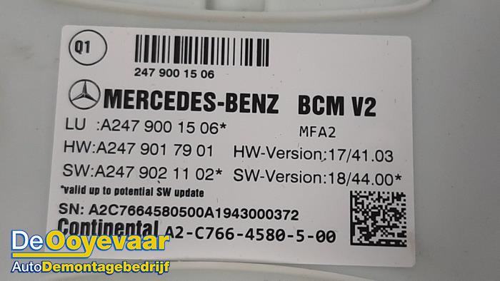 Sterownik Body Control z Mercedes-Benz B (W247) 1.3 B-180 Turbo 16V 2019