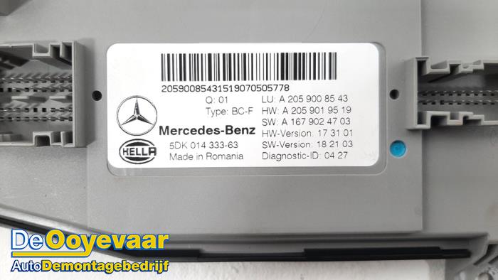 Ordenador body control de un Mercedes-Benz C (W205) C-180 1.5 EQ Boost 2020