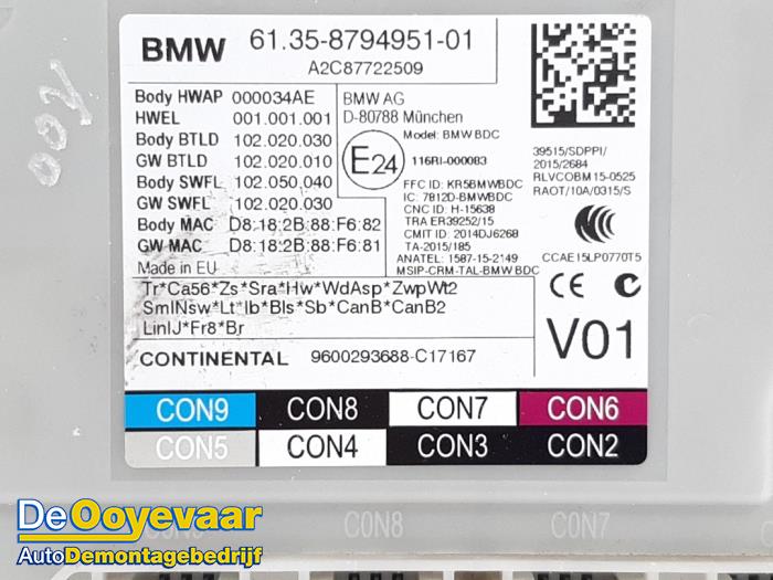 Steuergerät Body Control van een BMW 5 serie (G30) M550i xDrive 4.4 V8 32V TwinPower Turbo 2017