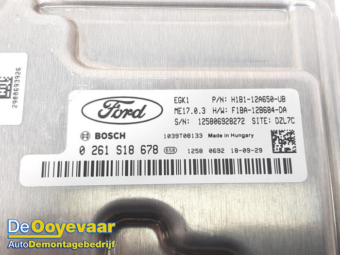 Serrure de contact + ordinateur d'un Ford Fiesta 7 1.1 Ti-VCT 12V 85 2019
