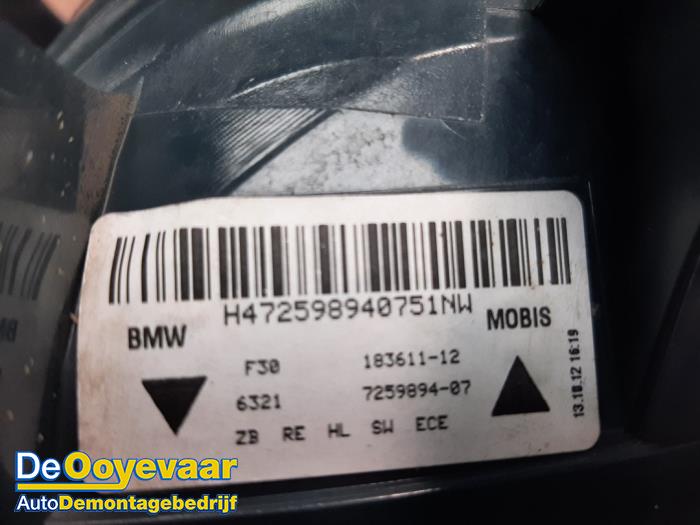 Luz trasera derecha de un BMW 3 serie (F30) 320i 1.6 16V EfficientDynamicsEdition 2013