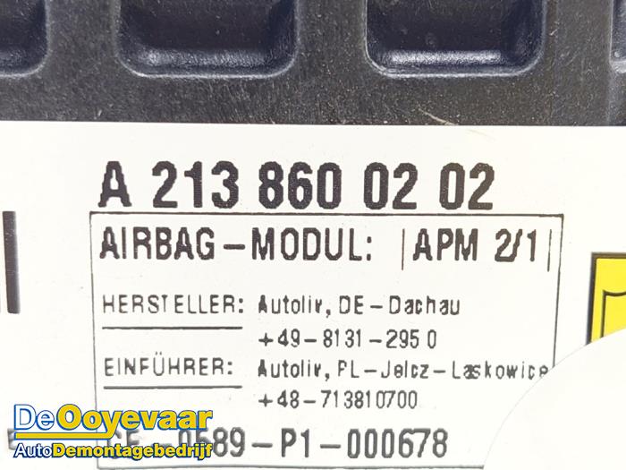 Kit airbag + tableau de bord d'un Mercedes-AMG E Estate AMG (S213) 4.0 E-63 S AMG V8 Turbo 4-Matic+ 2017