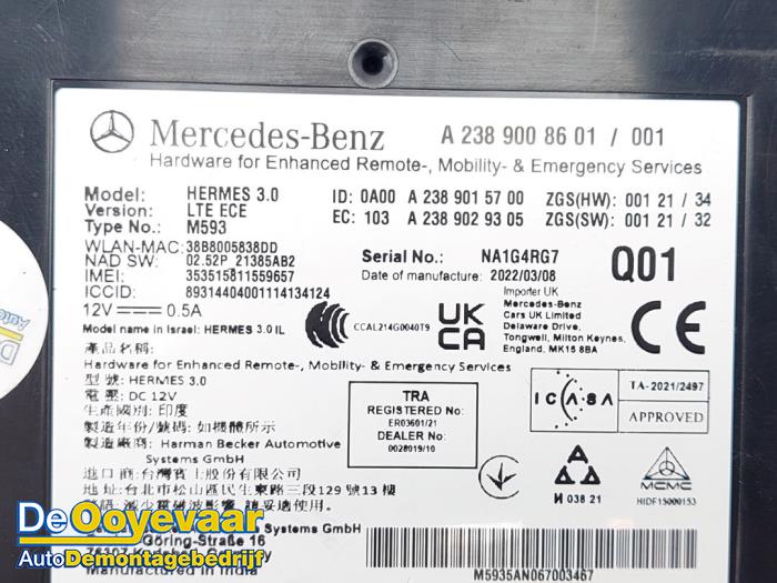Emergency module z Mercedes-AMG GLC Coupé AMG (C253) 4.0 63 S AMG 4.0 V8 32V Turbo 4-Matic+ 2021