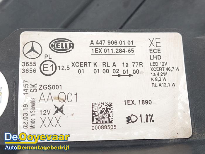 Scheinwerfer links van een Mercedes-Benz Vito (447.6) 2.2 116 CDI 16V 2019